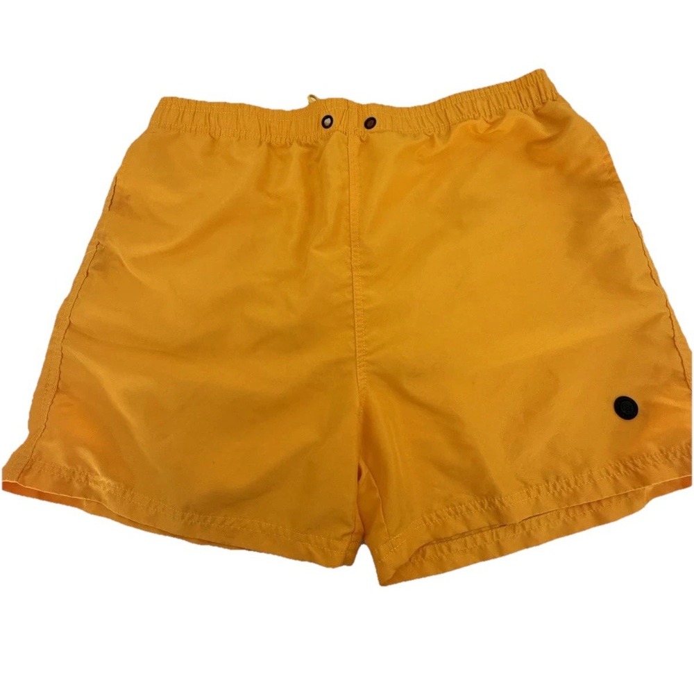 FISICO SUMMER TIME Men's Swim Shorts 3XL Yellow Elastic Waist Pockets Drawstring